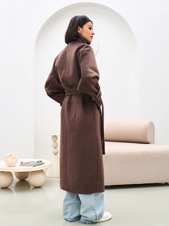 Пальто двубортное с воротником женское THE LABEL.
