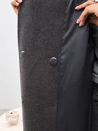 Пальто двубортное с воротником женское THE LABEL.