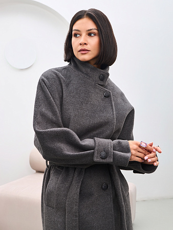 Пальто двубортное с воротником женское THE LABEL.