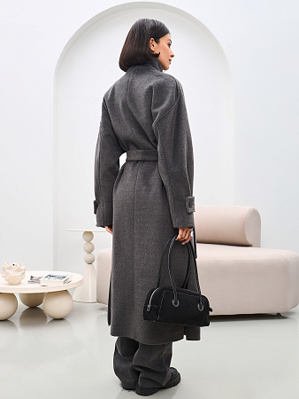 Пальто двубортное с воротником женское THE LABEL.